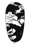 half sleeve Morton bay fig tree with roots tattoo design idea