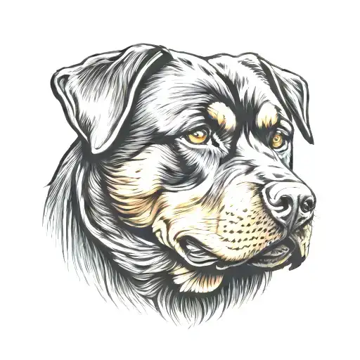 Rottweiler dog tattoo design idea