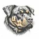 Rottweiler dog tattoo design idea