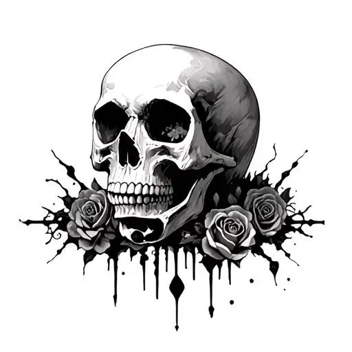 Gloomy. Skulls. Gothic. tattoo design idea