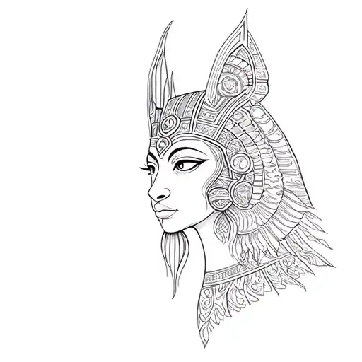 Sekhmet tattoo design idea