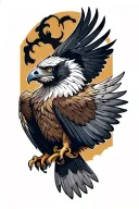 irezumi style harpy eagle flying tattoo design idea