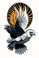 irezumi style harpy eagle flying tattoo design idea