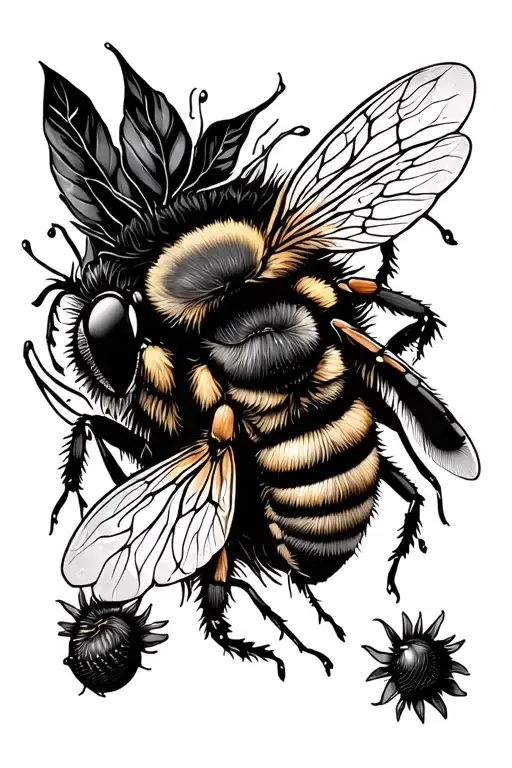 bees nest tattoo design idea