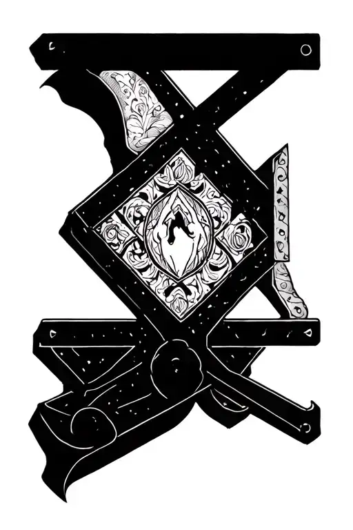 guillotine tattoo design idea