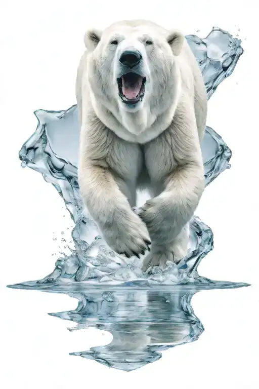polar bear walking on ice tattoo design idea