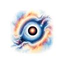 hyperrealistic outerspace with background of galaxies focal point is black hole sucking up a planet tattoo design idea