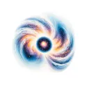 hyperrealistic outerspace with background of galaxies focal point is black hole sucking up a planet tattoo design idea