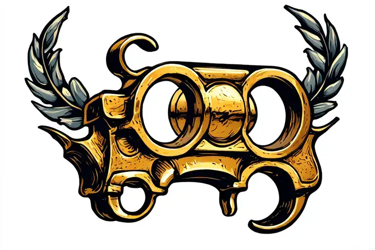 brass knuckles tattoo design idea
