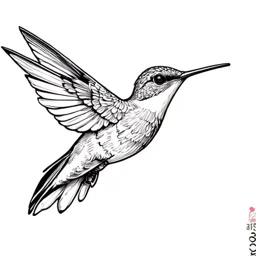 humming bird singing tattoo design idea