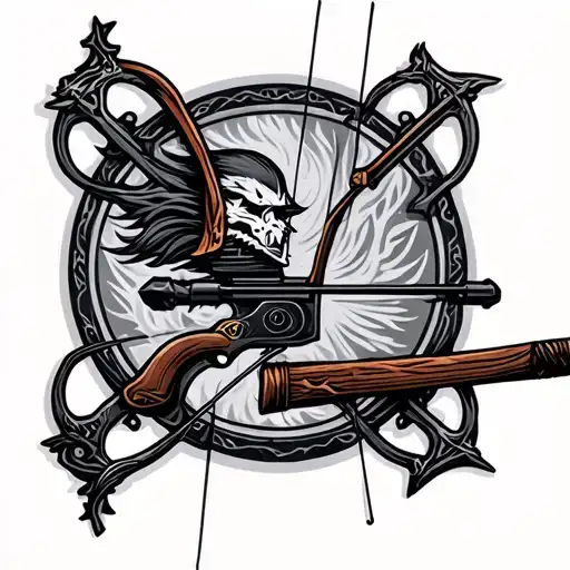 Compound Bow tattoo design idea
