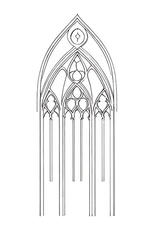 Gothic Cathedral window tattoo design idea