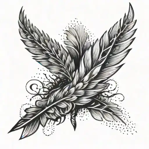 eagle feather intertwined tattoo design idea