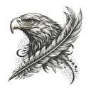 eagle feather intertwined tattoo design idea