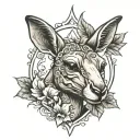 kangaroo with mapleleaf tattoo design idea