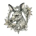 kangaroo with mapleleaf tattoo design idea