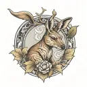 kangaroo with mapleleaf tattoo design idea
