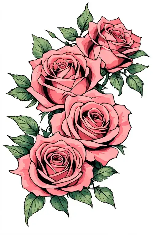 2 roses for 2 daughters tattoo design idea