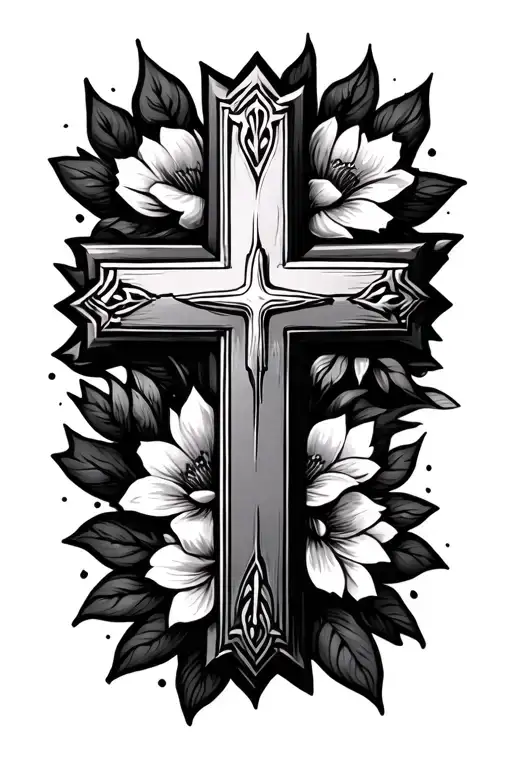 cross Philippians 4:13 tattoo design idea
