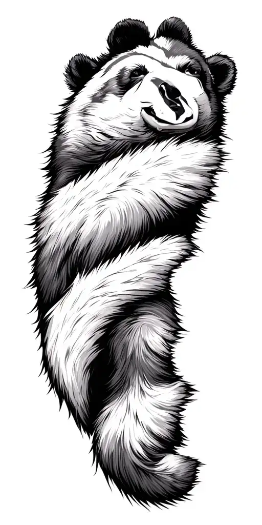 black tattoo design, large irregular patch of bear fur texture only,  tattoo design idea