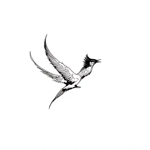 Fenix ​​birds flying tattoo design idea