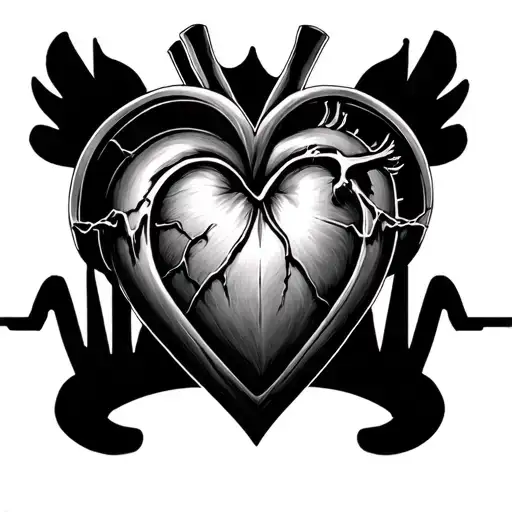 GD HEART BEAT tattoo design idea