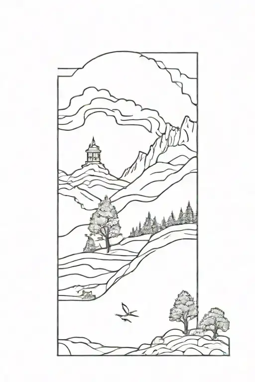 western outdoors arm sleeve tattoo design idea