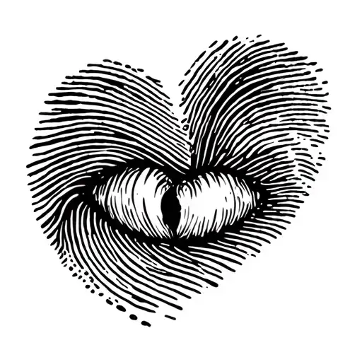 Finger Print Heart tattoo design idea