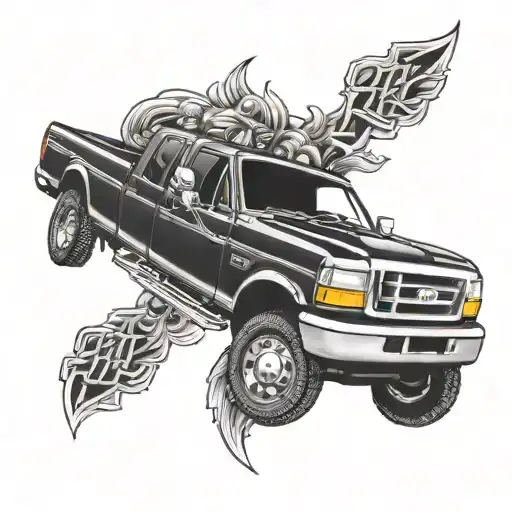 1992 ford F-250 tattoo design idea