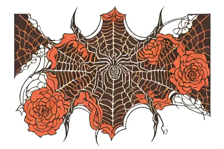 symetrical spiderwebs tattoo design idea
