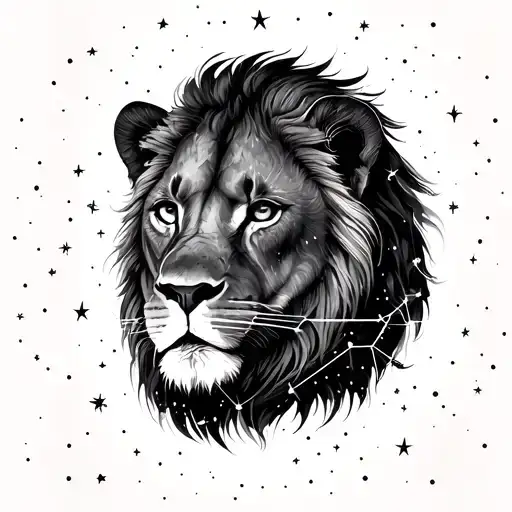 Leo constellation, minimalistic, aestethic, no pictures, just minimal stars, representation tattoo design idea