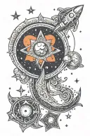 Henna Inspired Astronomical tattoo design idea