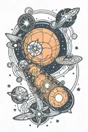 Henna Inspired Astronomical tattoo design idea