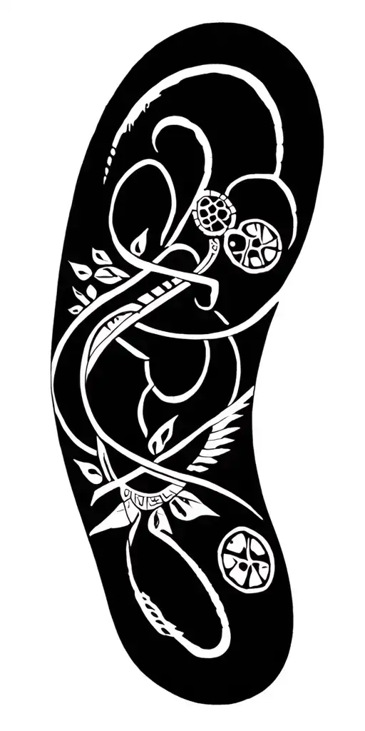 Native American intertwined and Lumbee Turtles  tattoo design idea