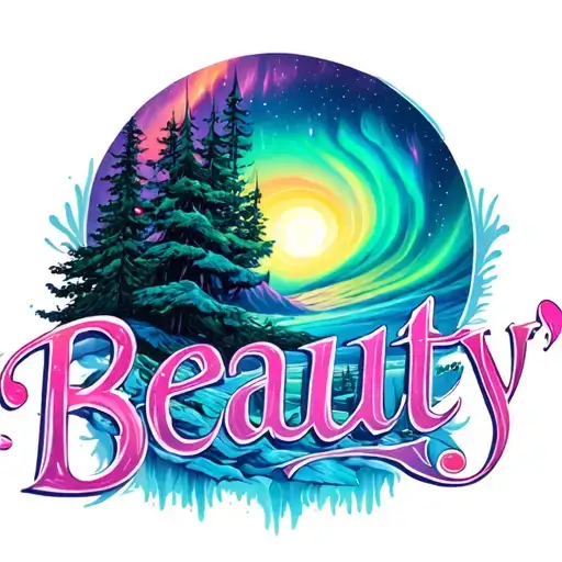 "Beauty" Northern Lights tattoo design idea
