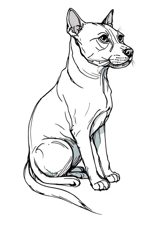 picasso dog and cat tattoo design idea