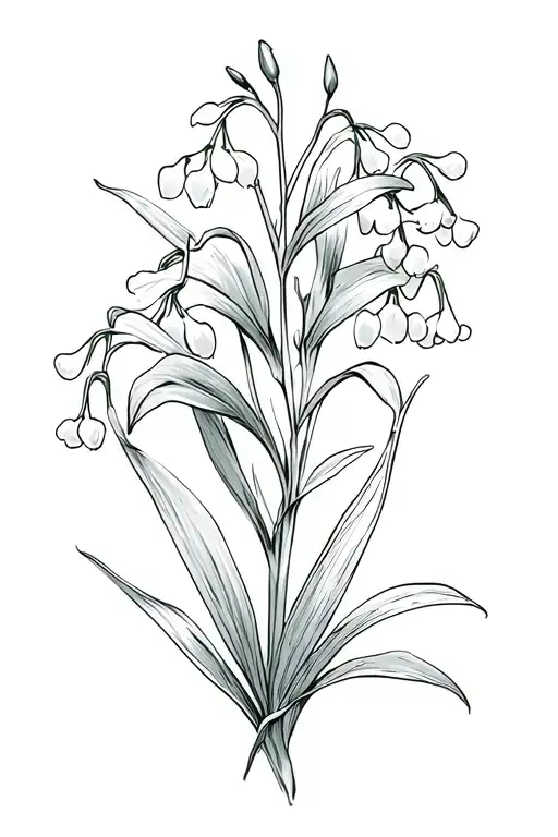 lily of the valley, calla lilies, snow drops, palms tattoo design idea