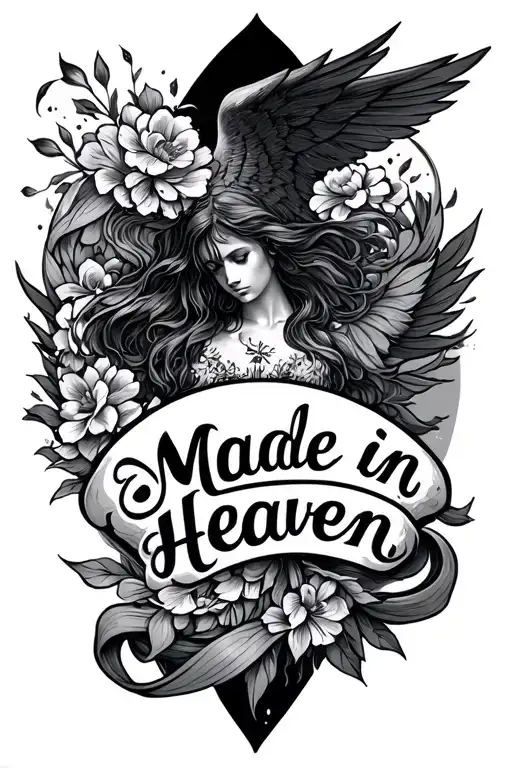 "Made in Heaven" Frase "Made in Heaven" tattoo design idea