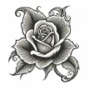rose fire tattoo design idea