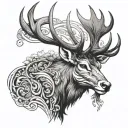Scottish stag tattoo design idea