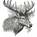 Scottish stag tattoo design idea