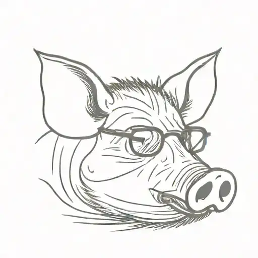 head of modern wild pig with sunglasses tattoo design idea