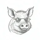 head of modern wild pig with sunglasses tattoo design idea