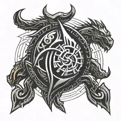 cyber sigilism skyrim logo tattoo tattoo design idea