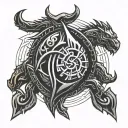 cyber sigilism skyrim logo tattoo tattoo design idea