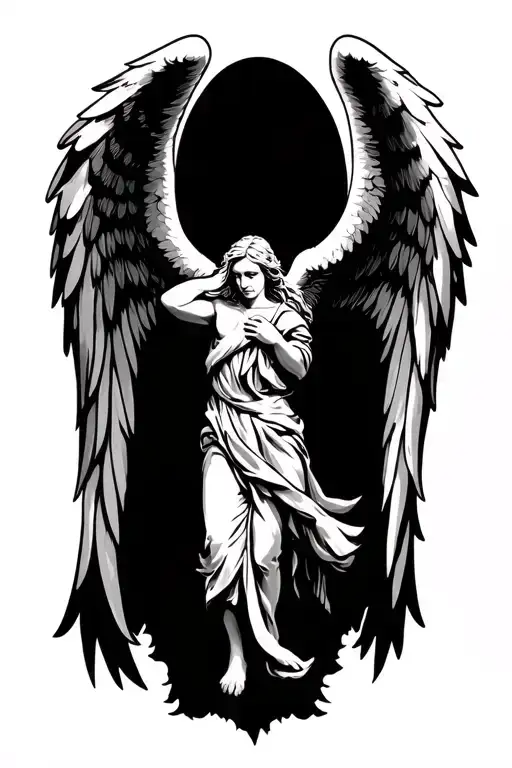 st Raphael angel wings spread wide tattoo design idea