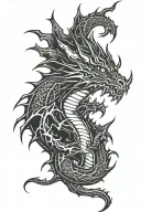 Dragon With Lightning Bolts tattoo design idea