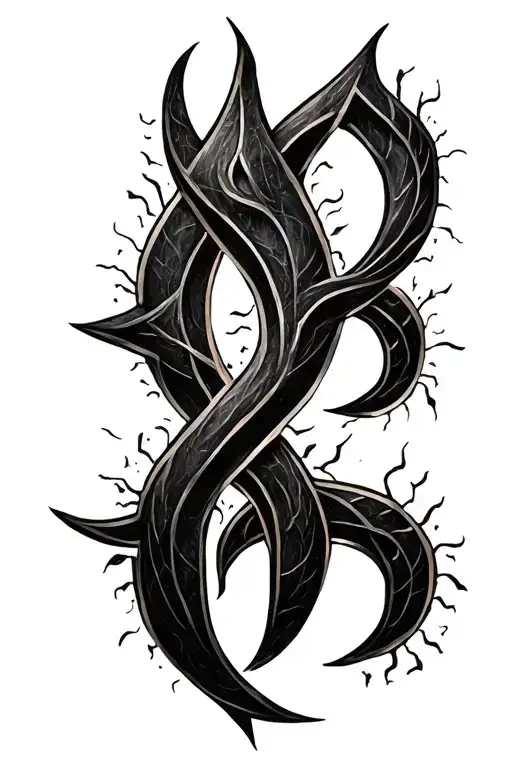 ansuz rune and algiz rune symbol intertwined tattoo design idea