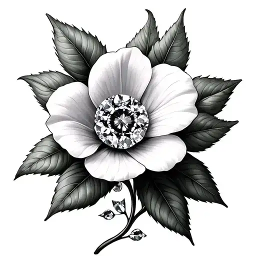 Diphylleia grayi and diamonds tattoo design idea