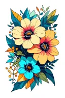 floral, geometric tattoo design idea
